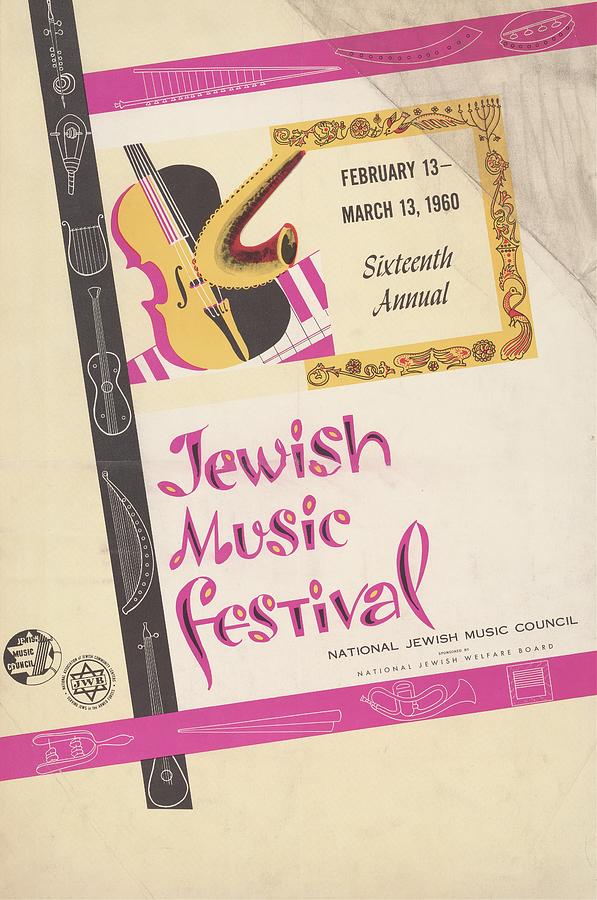 Vintage Painting - Jewish Music Festival. February 13  March 13, 1960 by Unknown