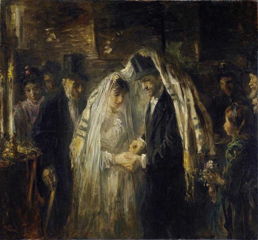 Jewish Wedding, 1903 Painting by Vincent Monozlay