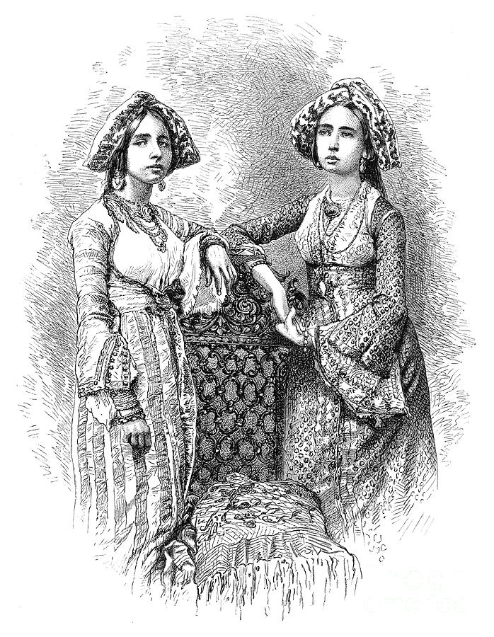 Jewish Women Of Kochi, India, 1895 Drawing by Print Collector