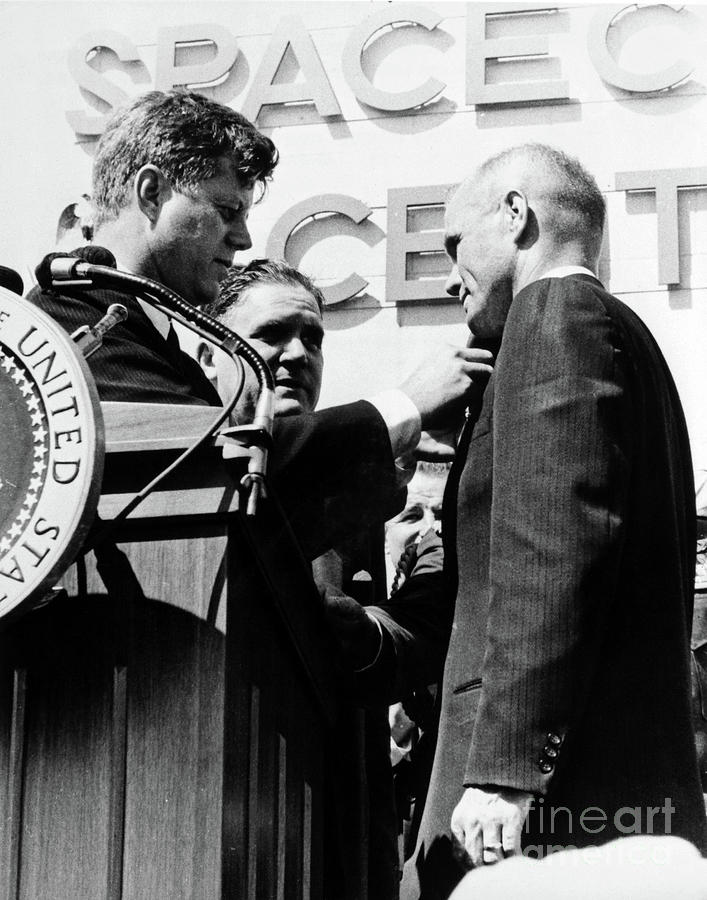 JFK and JOHN GLENN Photograph by Granger