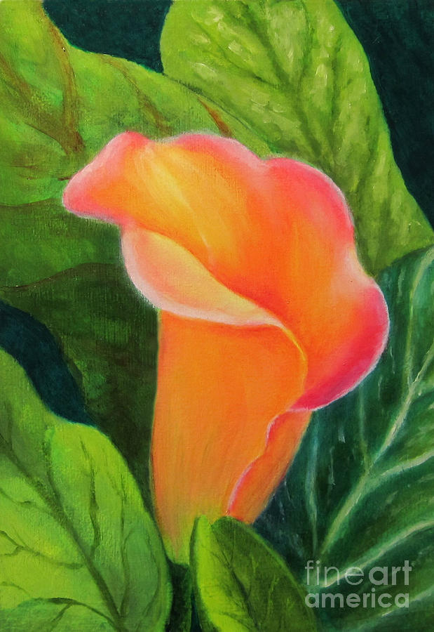 Portable Battery Chargers Painting - Jills Cala Lily by Elizabeth Oertel Portable Battery Chargers Painting - Jills Cala Lily by Elizabeth Oertel