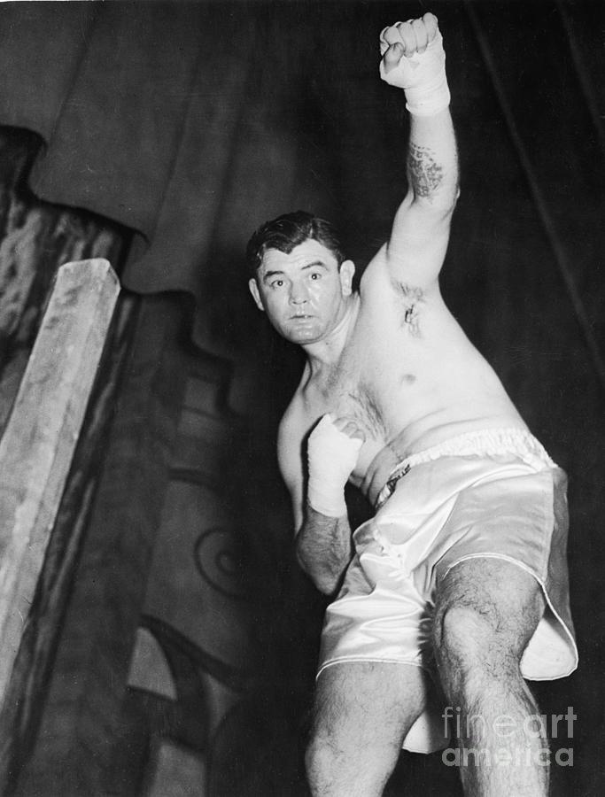 Jim Braddock Fights Exhibition Bout Photograph by Bettmann