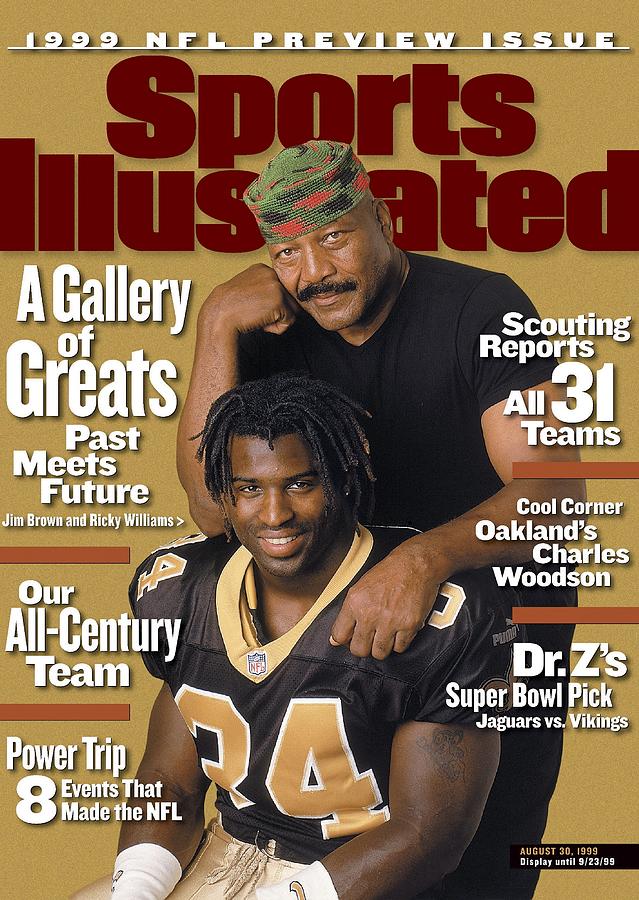 Jim Brown And New Orleans Saints Ricky Williams, 1999 Nfl Sports Illustrated Cover Photograph by Sports Illustrated