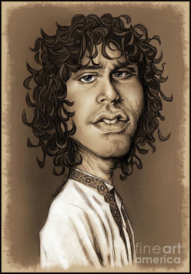 Jim Morrison Drawing - Jim Morrison by Andre Koekemoer