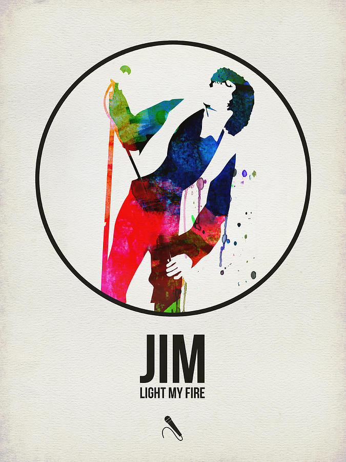 Jim Morrison Digital Art - Jim Watercolor Poster by Naxart Studio Jim Morrison Digital Art - Jim Watercolor Poster by Naxart Studio
