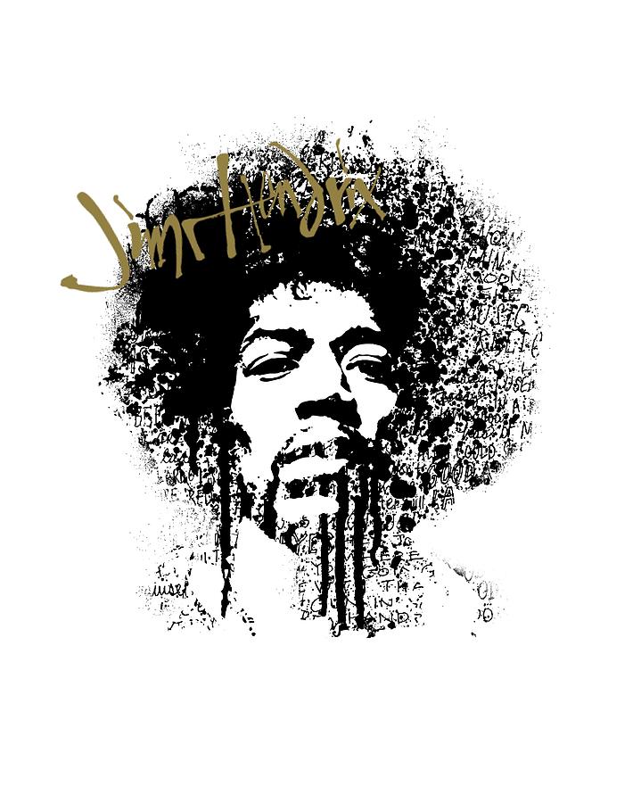 Jimi Hendrix _ black Painting by Art Popop