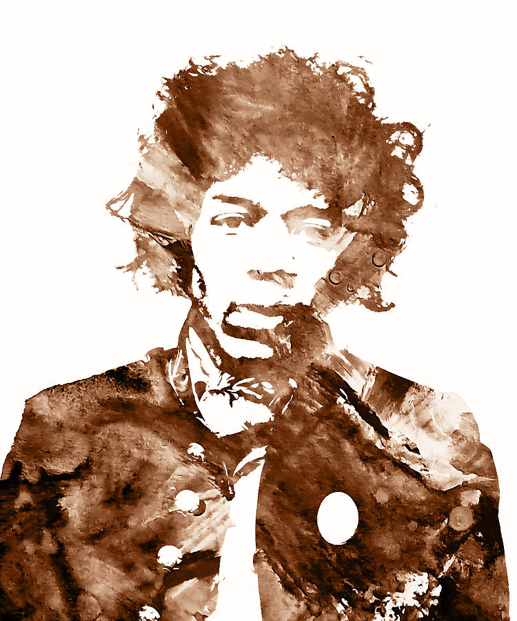 Jimi Hendrix 5a Mixed Media by Brian Reaves