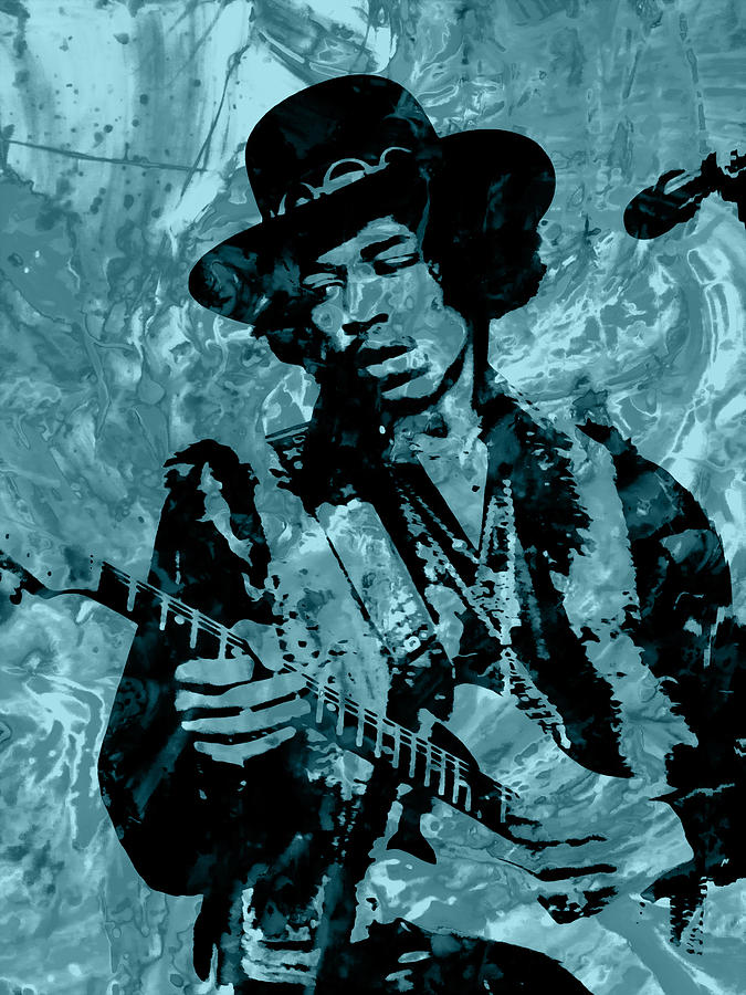Jimi Hendrix 7b Mixed Media by Brian Reaves