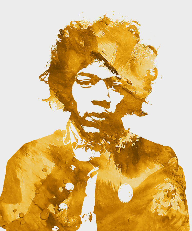 Jimi Hendrix 8a Mixed Media by Brian Reaves