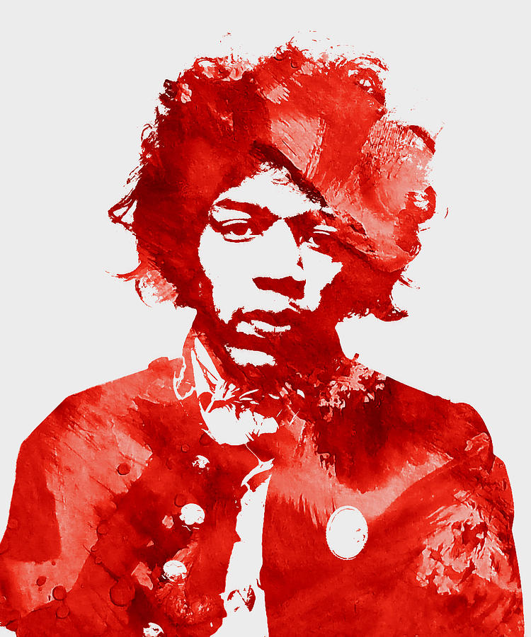 Jimi Hendrix 8c Mixed Media by Brian Reaves