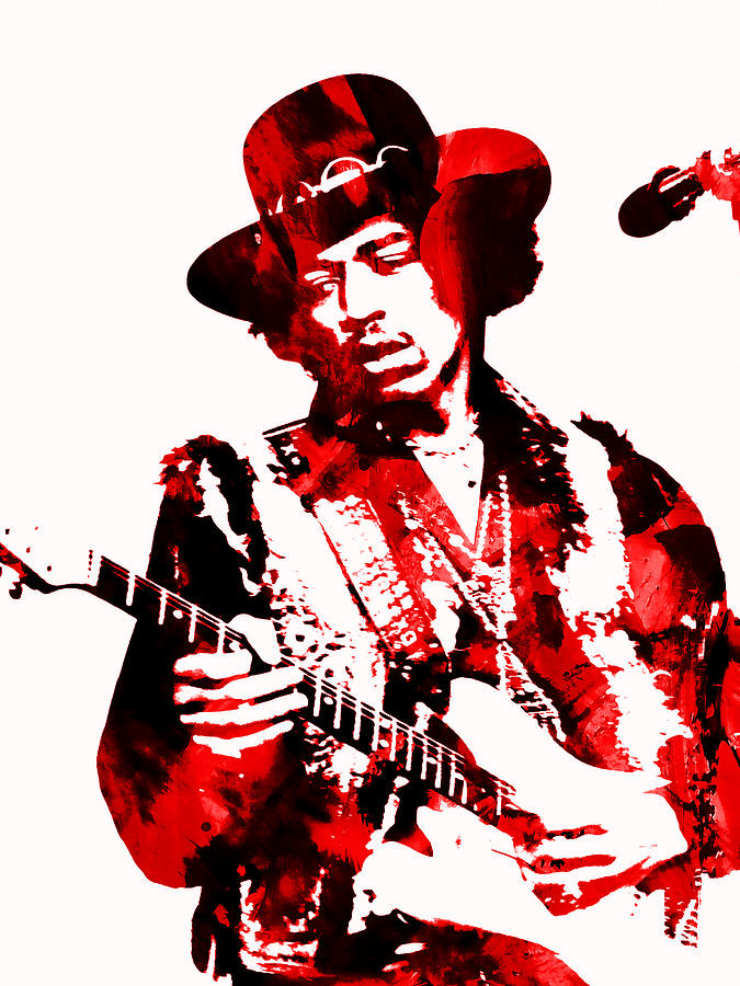 Jimi Hendrix 9b Mixed Media by Brian Reaves