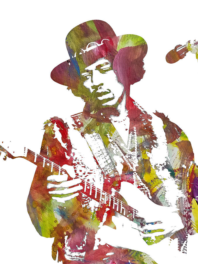 Jimi Hendrix 9d Mixed Media by Brian Reaves