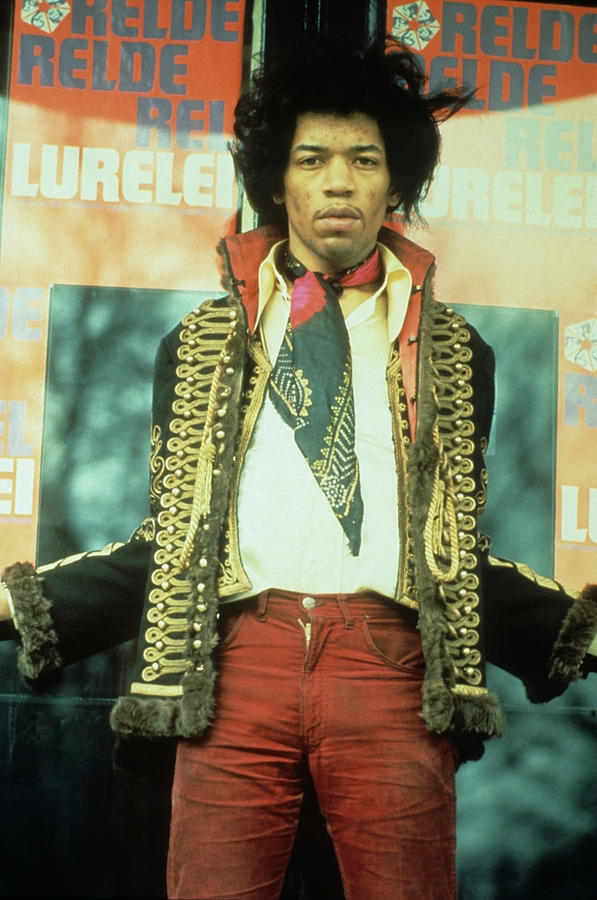 Jimi Hendrix Photograph - Jimi Hendrix Candid In Scarf by Globe Photos