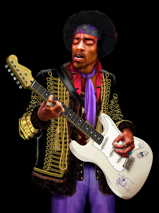 Jimi Hendrix Painting by David Arrigoni
