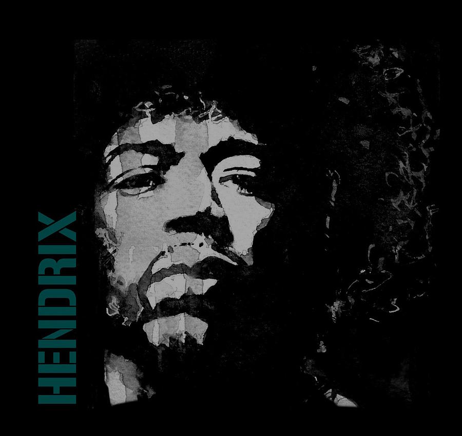 Jimi Hendrix Mixed Media - Jimi Hendrix - Retro Black  by Paul Lovering