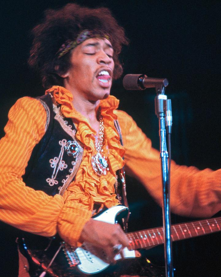 Jimi Hendrix Photograph - Jimi Hendrix Singing During His Set At Monterey International Pop Festival by Globe Photos