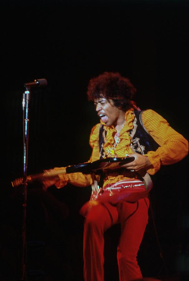 Jimi Hendrix Spinning Guitar On Stage Photograph by Jill Gibson - Fine ...