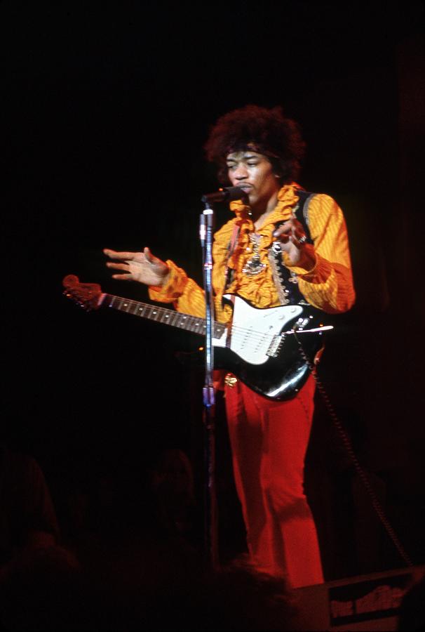 Jimi Hendrix Talking To Crowd Photograph by Jill Gibson - Fine Art America