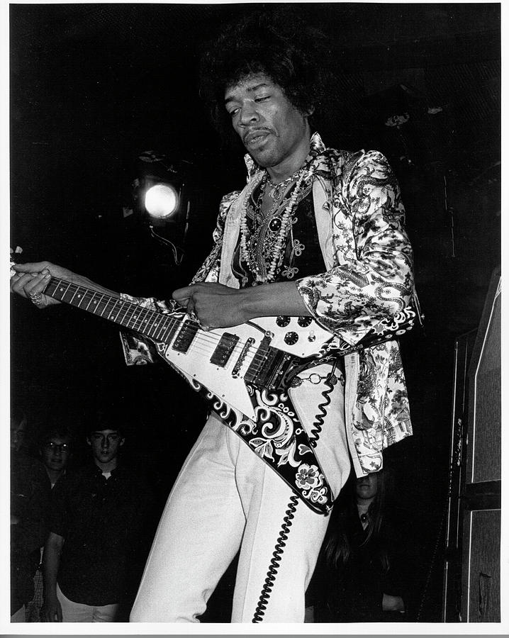 Jimi Hendrix With A Flying V by Tom Copi