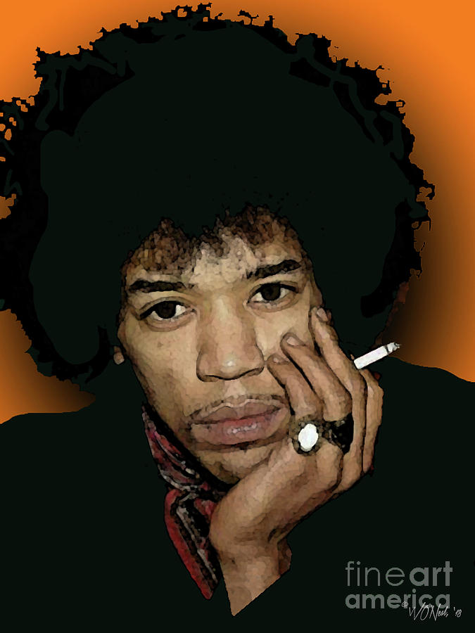 Portrait Digital Art - Jimi Hendrix 5 by Walter Neal