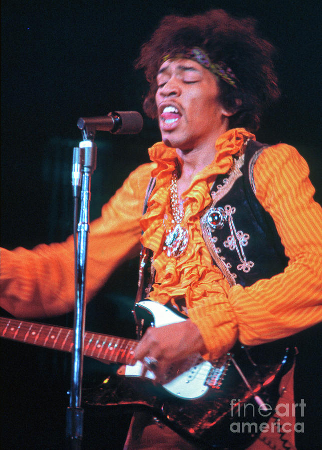 Jimi Hendrix With Tongue Out While Singing At Monterey Pop Fine Art ...