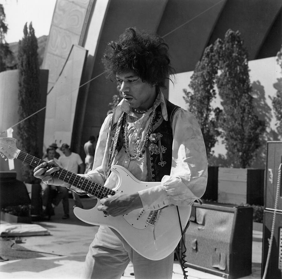 Jimi Hendrix Photograph - Jimi Hollywood Bowl Soundcheck by Michael Ochs Archives