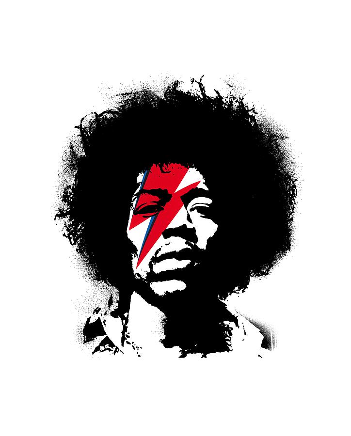 Jimi Hendrix Painting - Jimi x ziggy stardust by Art Popop
