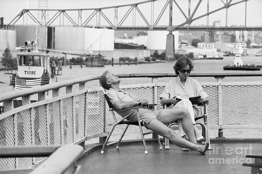 Jimmy And Rosalynn Carter Relax On Boat Photograph by Bettmann
