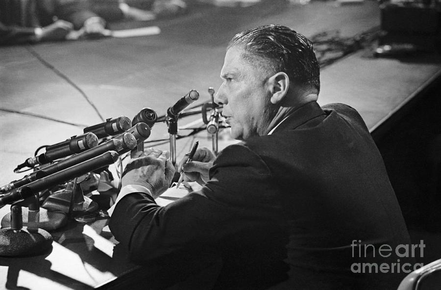 Jimmy Hoffa Speaking At Press Conference Photograph by Bettmann