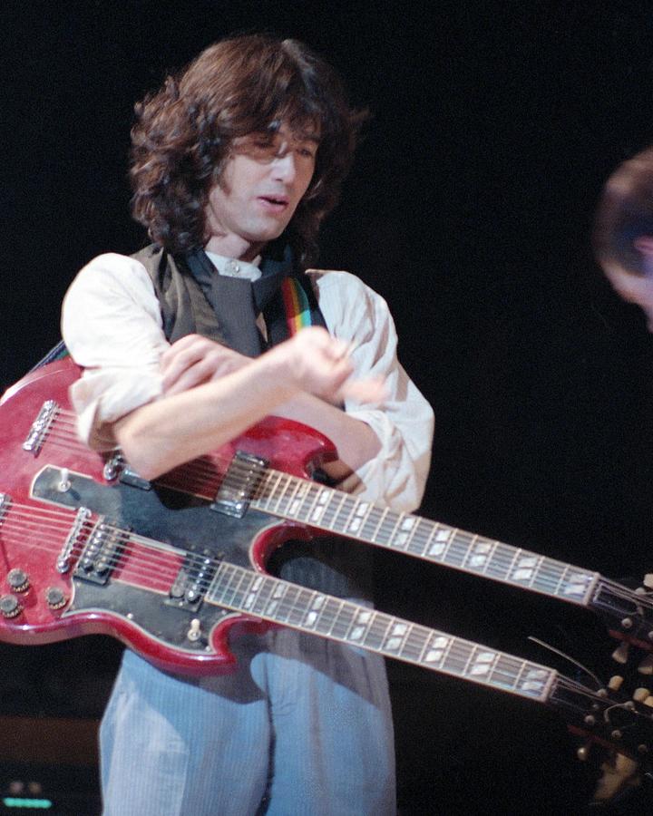 Jimmy Page Folding His Sleeve At Arms Charity Concerts Photograph by ...