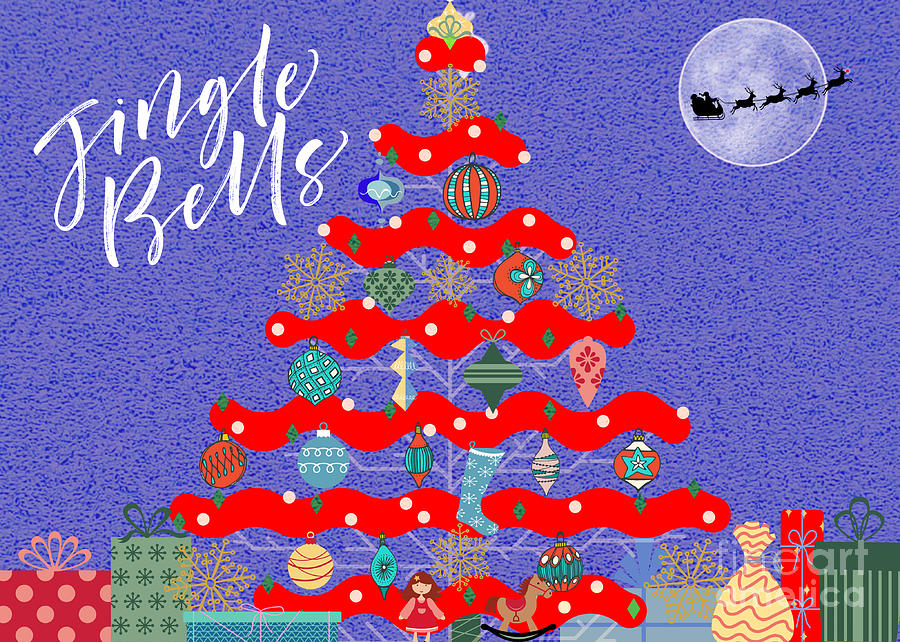 Jingle Bells Christmas Tree Delivery Digital Art