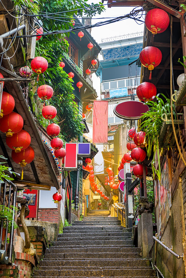 Up Movie Photograph - Jiufen, Taiwan At The Landmark Alleyway by Sean Pavone