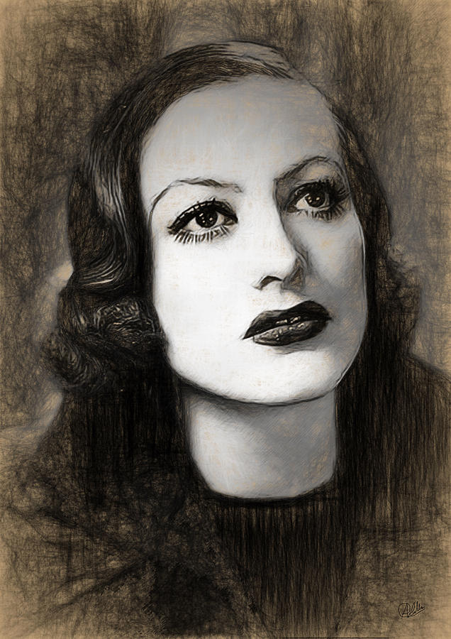 Joan Crawford in pencil Digital Art by Joaquin Abella