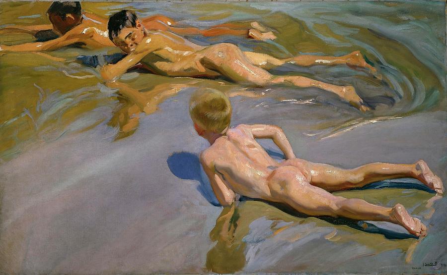 Joaquin Sorolla y Bastida / Boys on the Beach, 1909, Spanish School. Painting by Joaquin Sorolla -1863-1923-