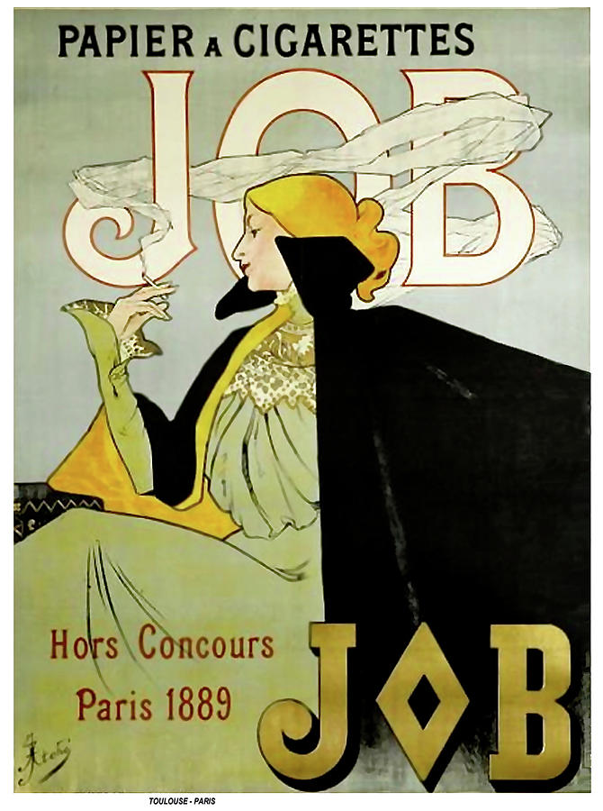 JOB, cigarette paper, Alfons Mucha Mixed Media by Thomas Pollart - Pixels