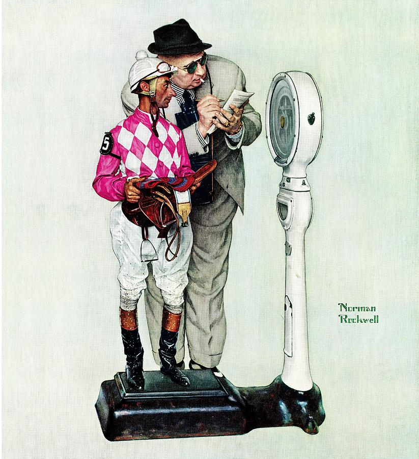 Norman Rockwell Painting - jockey Weighing In by Norman Rockwell