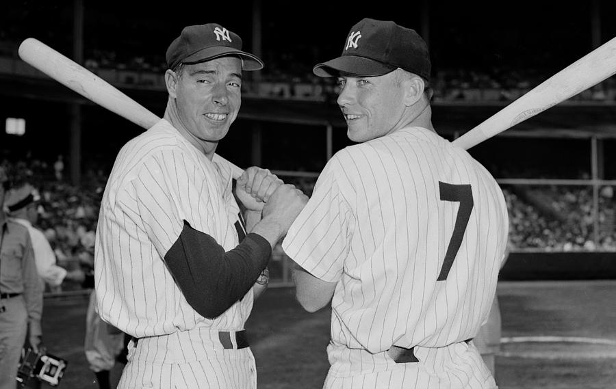 Joe Dimaggio And Mickey Mantle Photograph by New York Daily News Archive