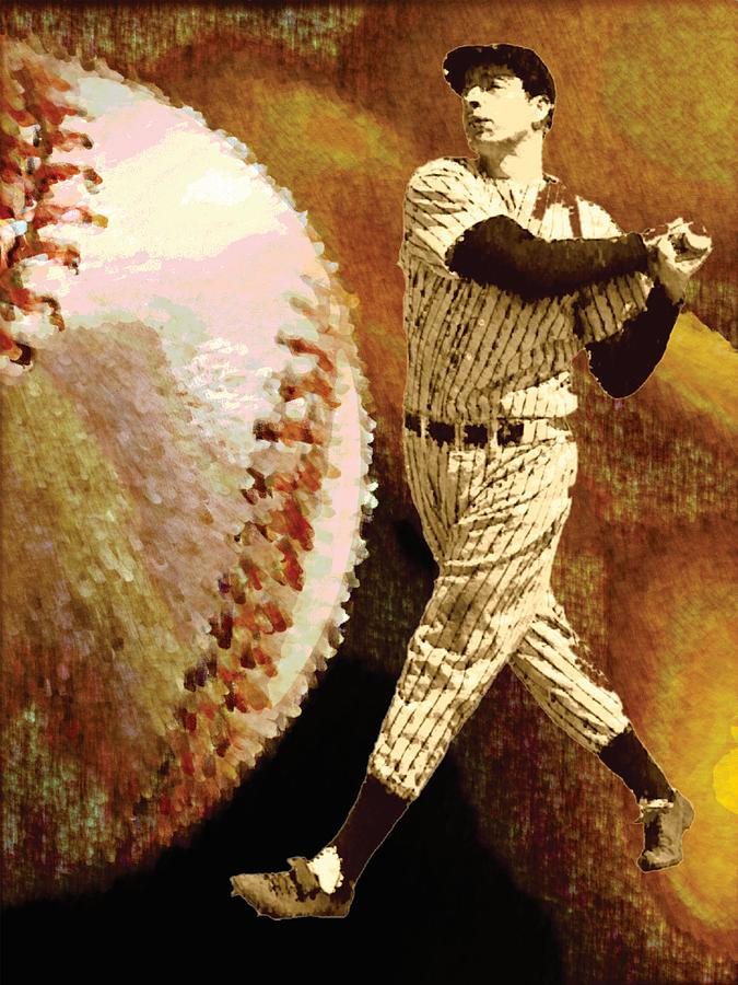 Joe DiMaggio Baseball Legend Digital Art by Christiaan Bekker