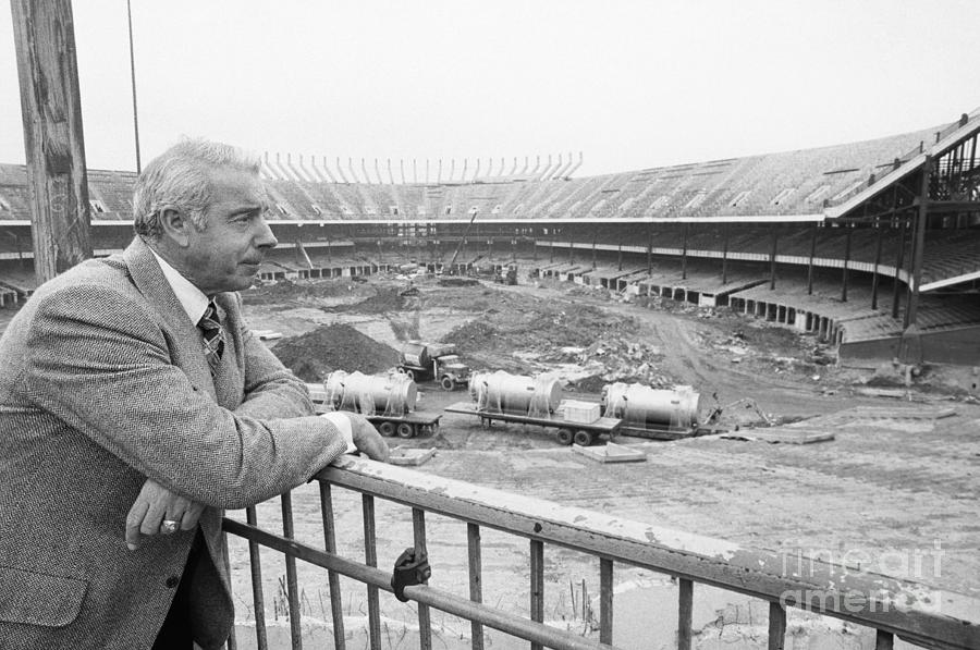Joe Dimaggio Photograph - Joe Dimaggio Looking Over Yankee Stadium by Bettmann