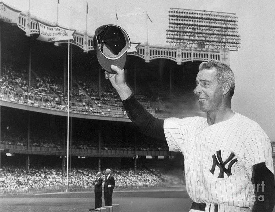 Joe Dimaggio With Old-timers by Bettmann