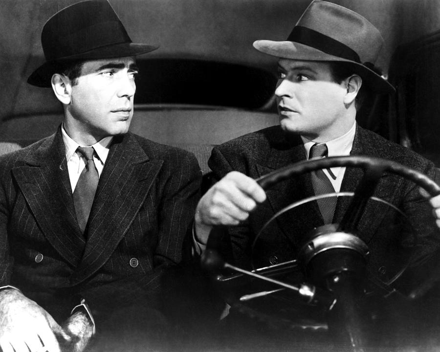 Joe Downing Driving Car While Talking To Humphrey Bogart Photograph by ...