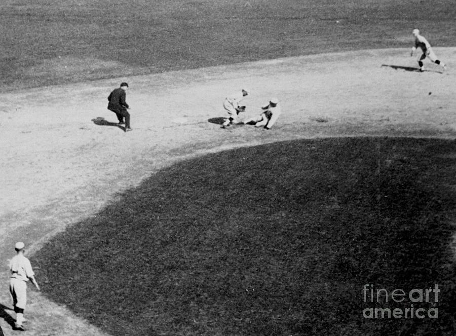 Joe Jackson Stealing Base Photograph by Bettmann Joe Jackson Stealing Base Photograph by Bettmann