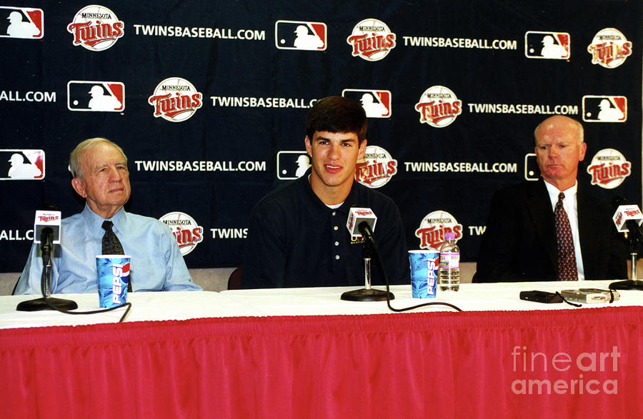 Joe Mauer Press Conference Photograph by Mlb Photos Joe Mauer Press Conference Photograph by Mlb Photos