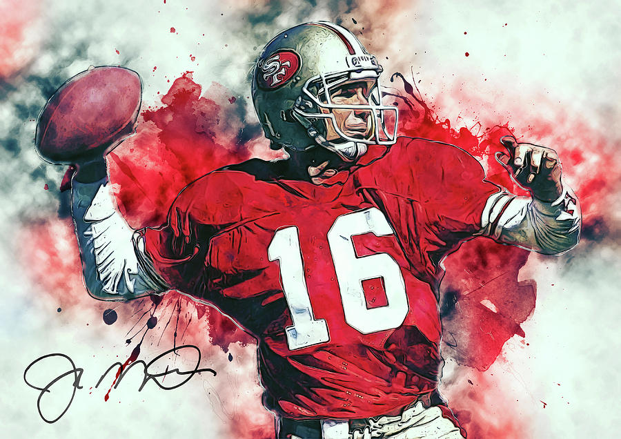 Joe Montana Digital Art By Zapista Ou Pixels