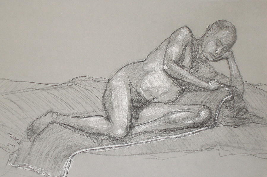 Joey Reclining #5 Drawing by Donelli  DiMaria