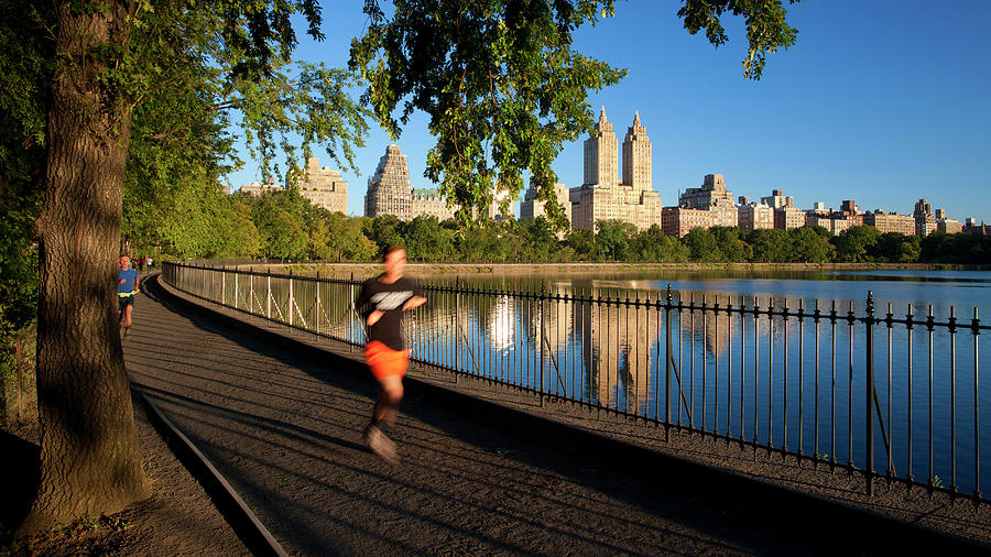 Jogging In Central Park, Nyc Digital Art by Massimo Ripani