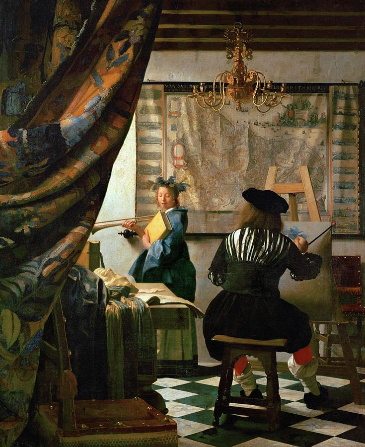 JOHANNES VERMEER The Art of Painting. Date/Period 1666 - 1668. Painting. Painting by Johannes Vermeer