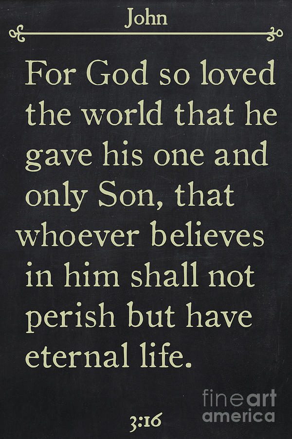  John 3 16 -Bible Verse Wall Art Collection Painting by Mark Lawrence
