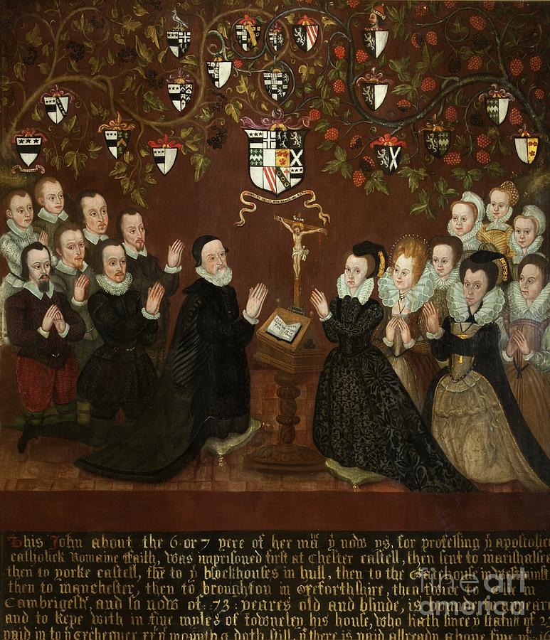 John And Mary Towneley And Family, 1601 Painting by English School - Pixels