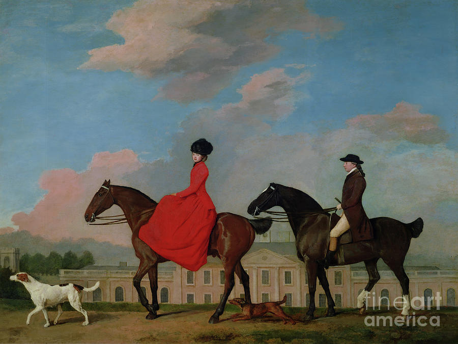 John And Sophia Musters Riding At Colwick Hall, 1777 By George Stubbs Painting by George Stubbs